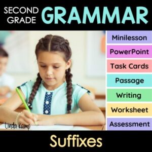 Second Grade Grammar Suffixes Resource Cover Page.