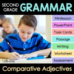 Second Grade Grammar Comparative Adjectives Resource cover page.