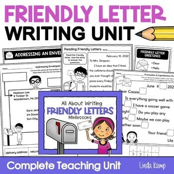teaching friendly letters writing unit with letter writing activities and templates