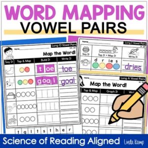 Vowel pairs word mapping activities resource cover page.