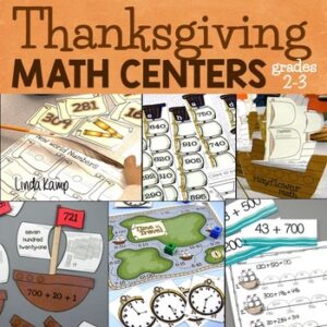 Thanksgiving math centers for 2nd grade