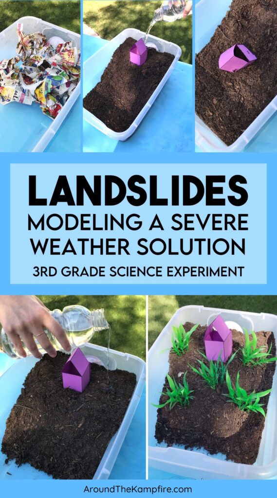 Landslide science experiment for teaching fast and slow earth changes in second grade