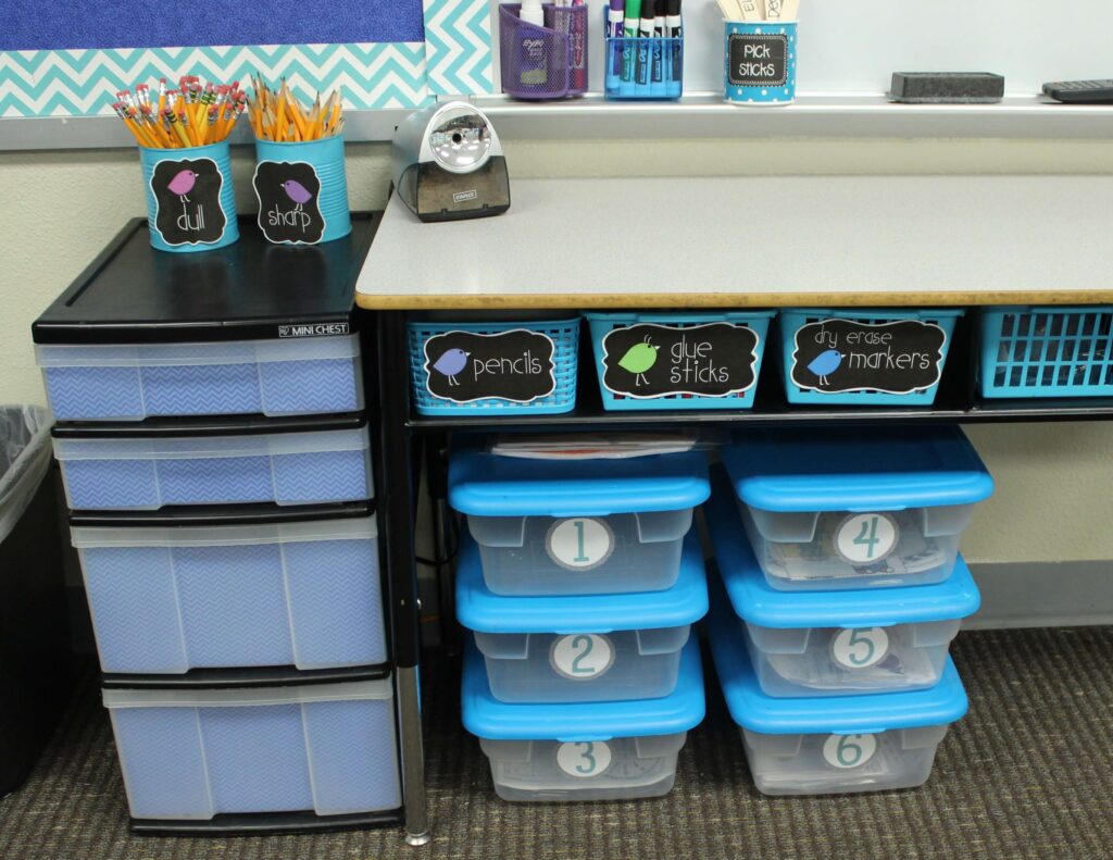 center tubs and pencil sharpener classroom jobs