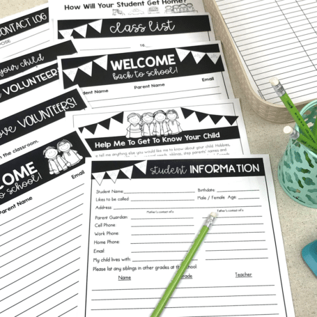 8 Parent Forms and Back to School Night Handouts Every Teacher Needs ...