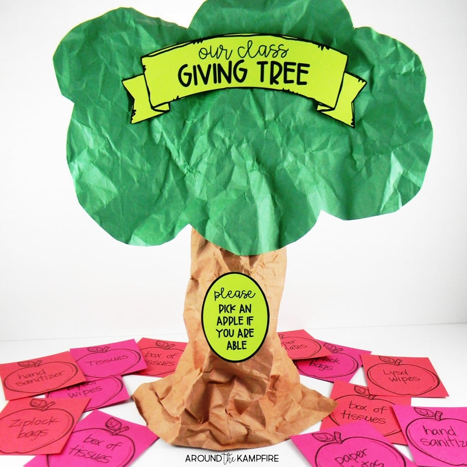 Classroom Giving Tree for open house
