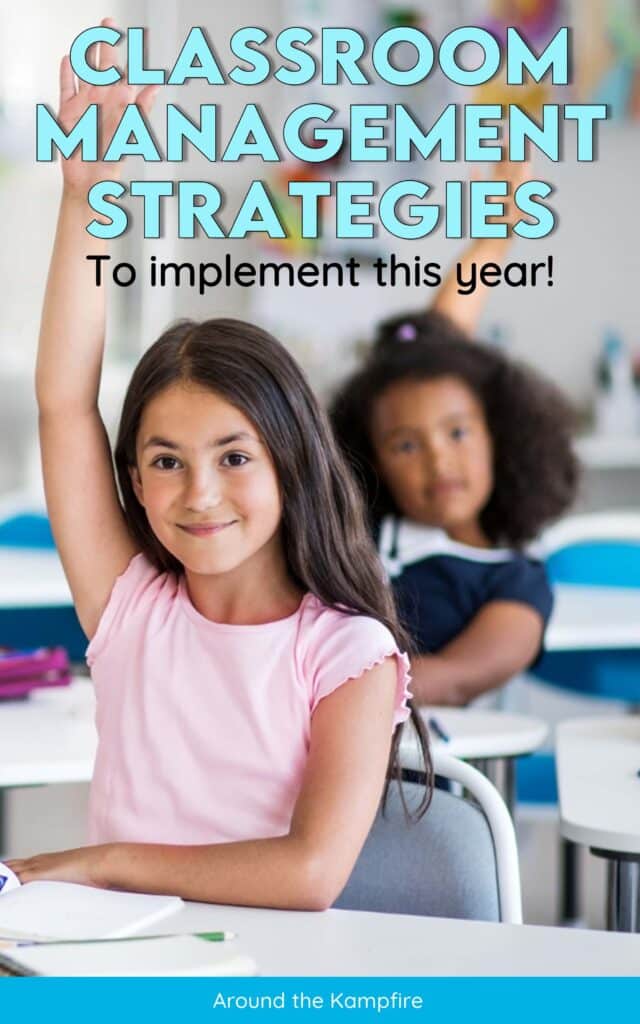student raising her hand in an article for teachers with classroom management strategies to implement this year