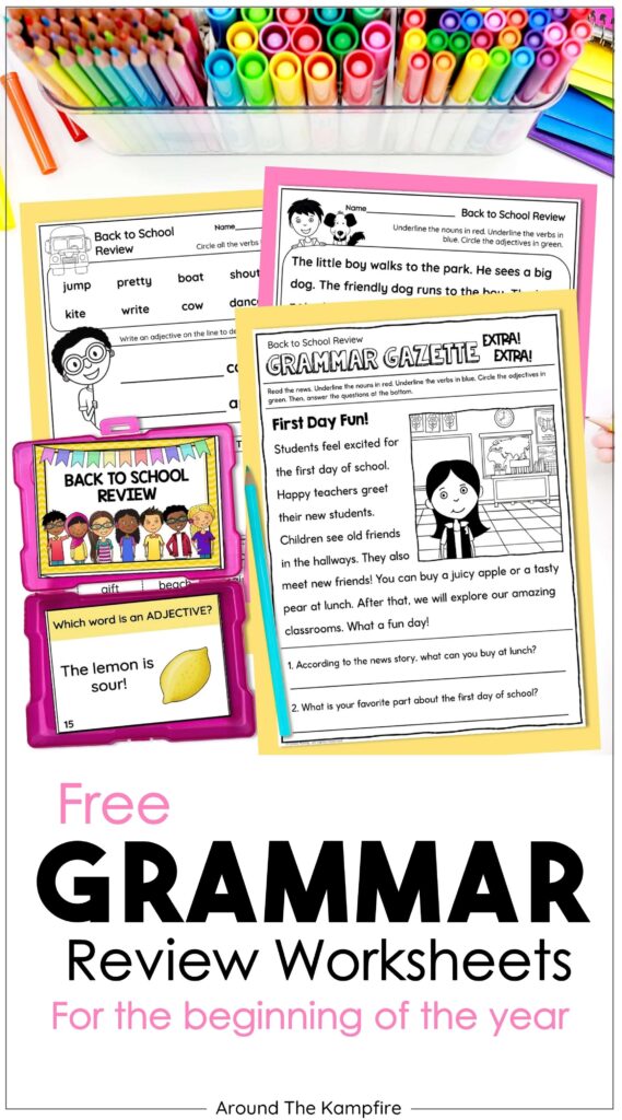 Free grammar review worksheets