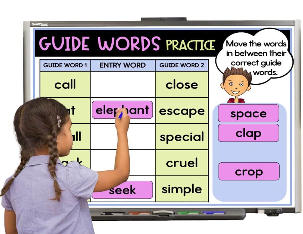 interactive dictionary guide words game