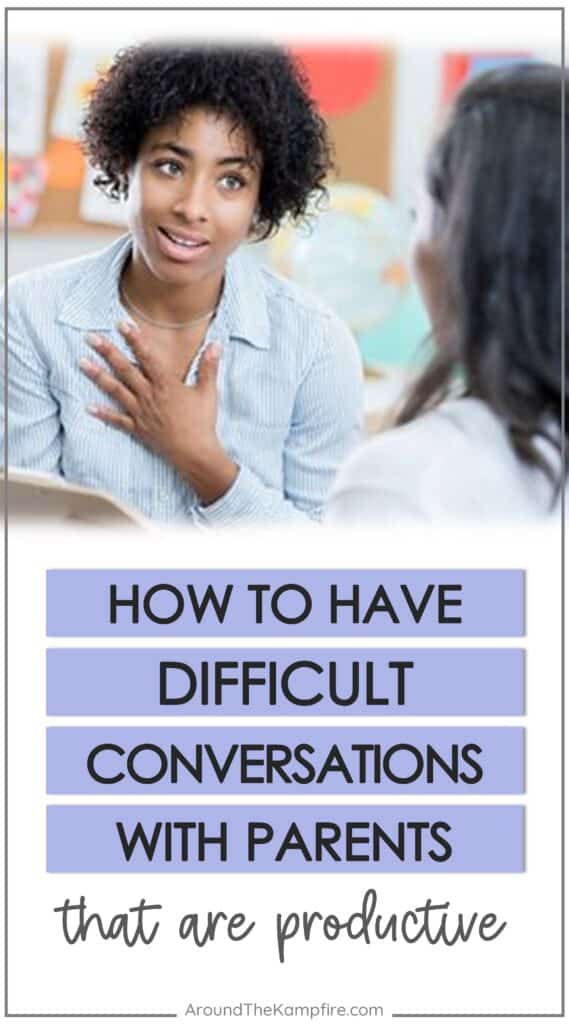 How to have difficult conversations with parents pin for pinterest