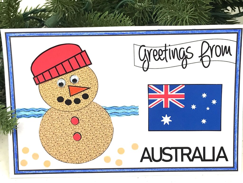 Aussie sand snowman craft.