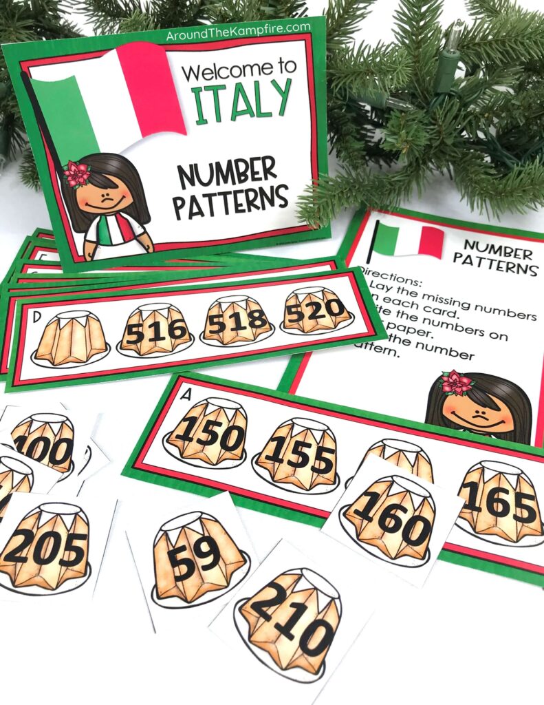 Christmas math center panettone game Ital