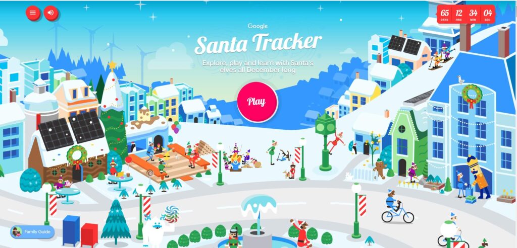 Google Santa Tracker Christmas games website