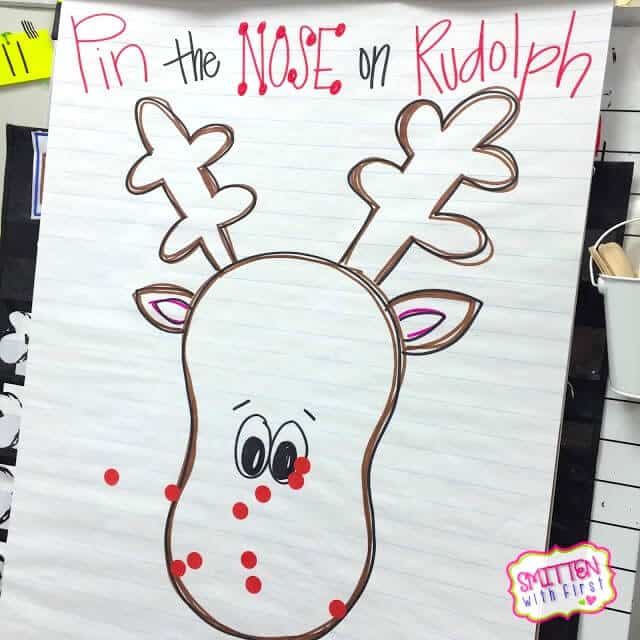 Pin the nose on Rudolph game
