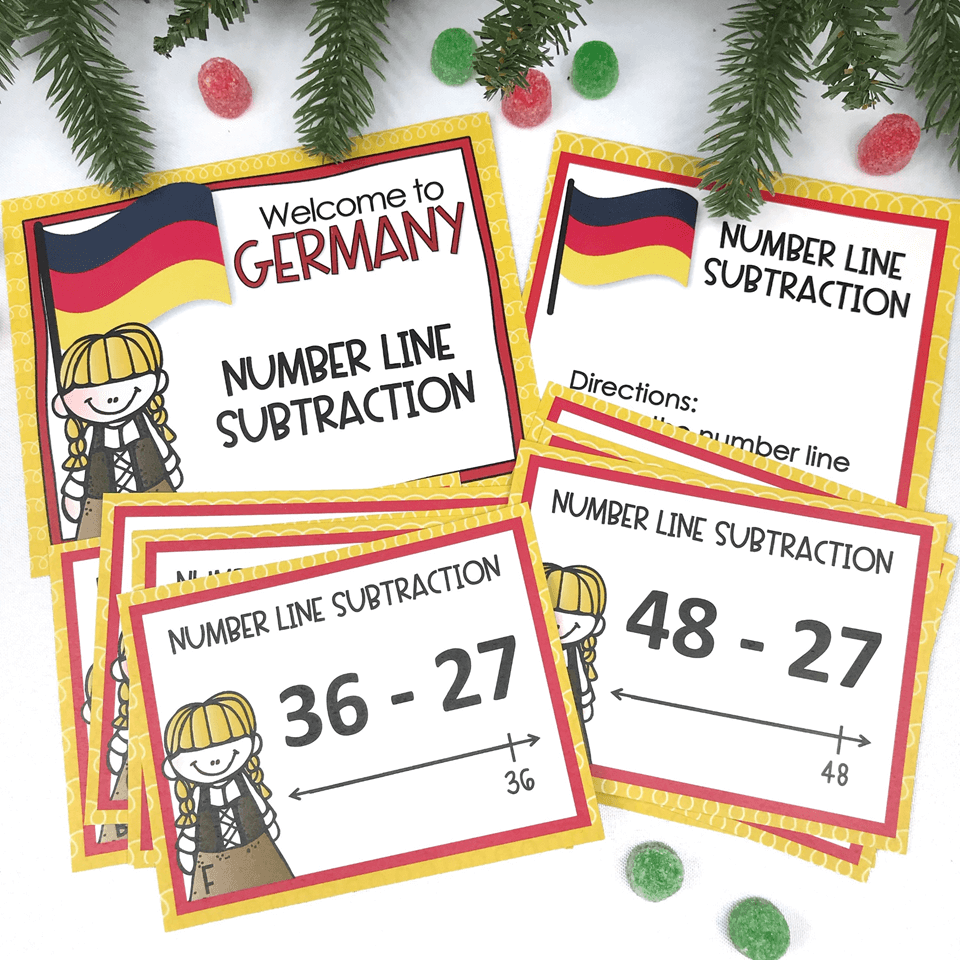 Christmas in Germany math centers game.
