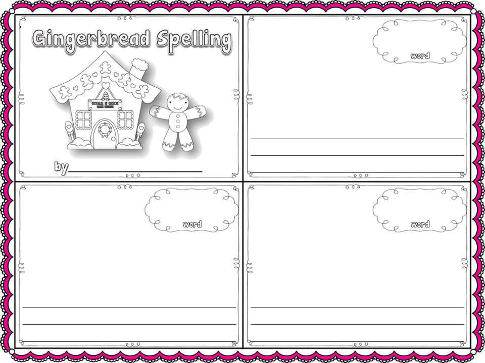 Gingerbread themed spelling booklet.