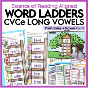Word Ladder resource to help teach CVCe long vowels