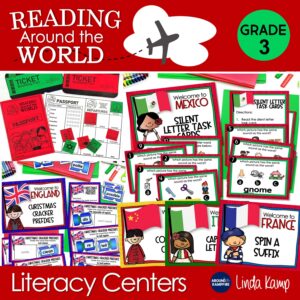 3rd Grade Holidays Around the World Literacy Centers and passport.