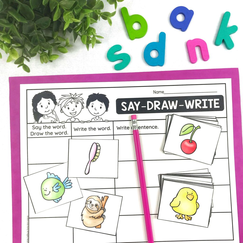 digraphs phonics centers say draw write