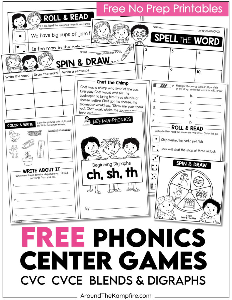 free phonics center games
